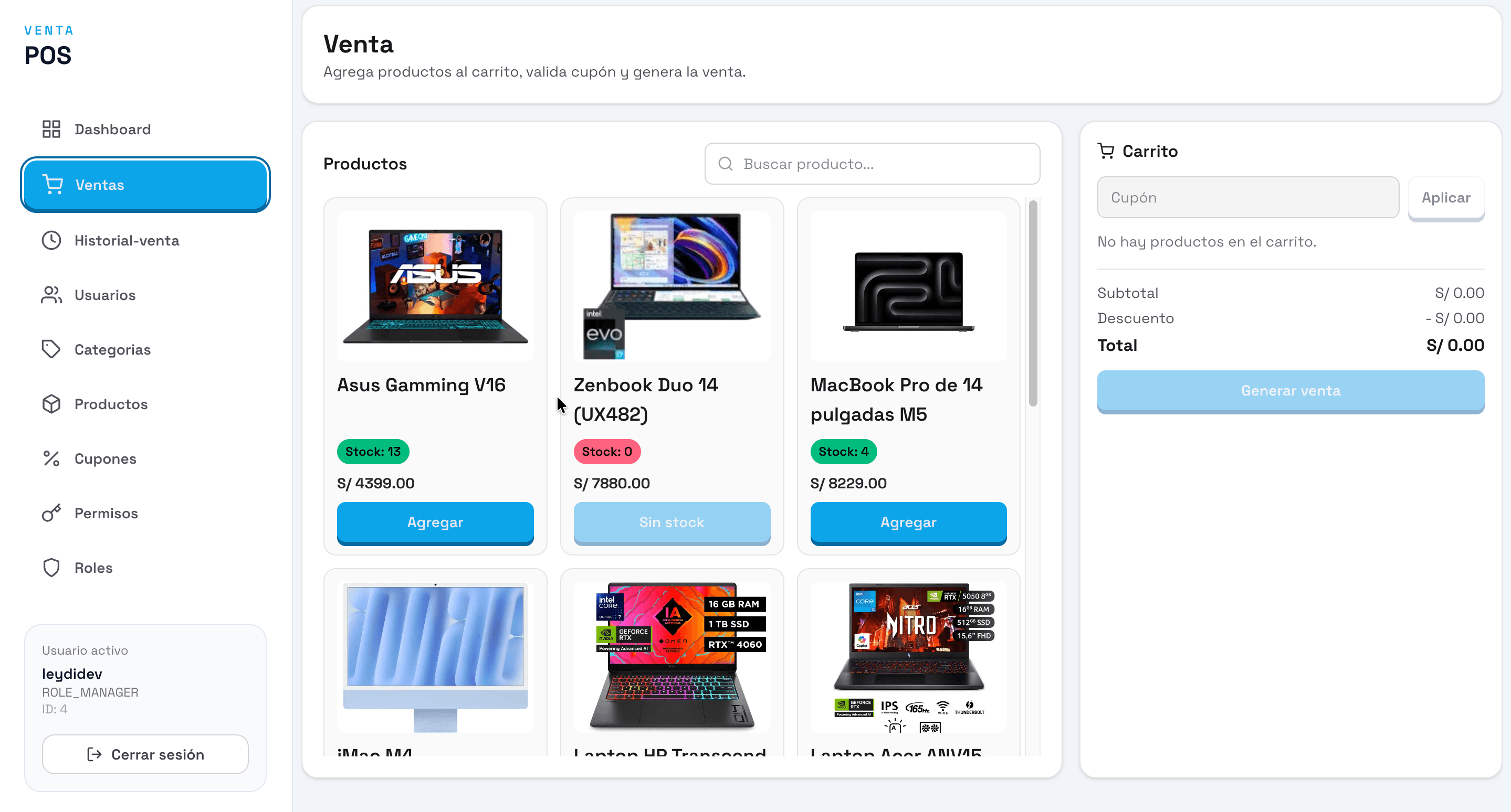 POS Venta de productos (Frontend) 1